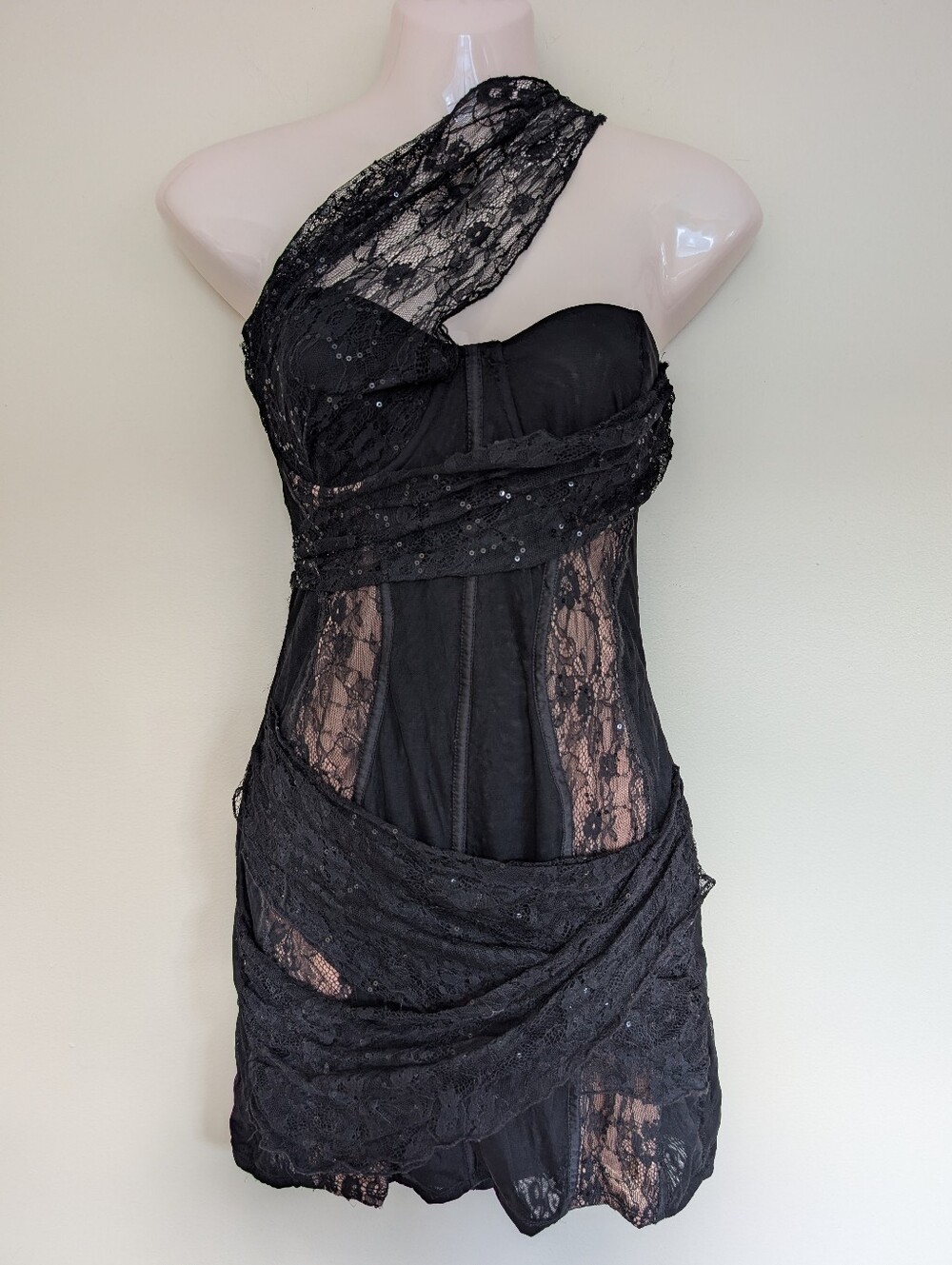 mistress rocks black sequin lace mini dress Medium - Picture 7 of 15